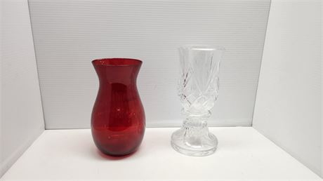 2 Glass Vases
