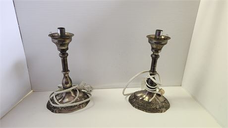 2 Vintage Style Lamps. No Shades