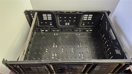 Collapsible Plastic Tote & 2 Empty Wood Boxes