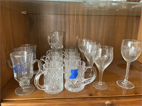 Glassware, Shelf Lot