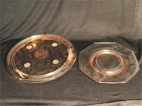 Pink Depression Glass Plates