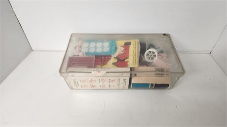 Container Of Various sewing Items