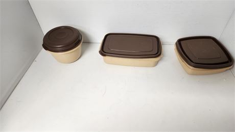 3 Vintage Tupperware Storage Containers