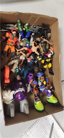 flat of action figures