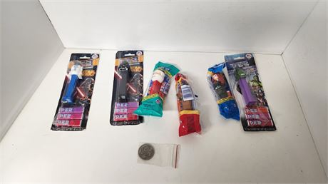 Lot Of Pez Dispensers & Cuyahoga Falls Coin