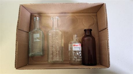 Lot Of Vintage Glass Bottles