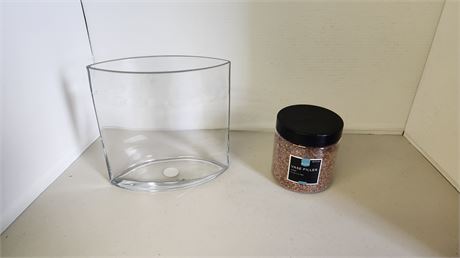 Heavy FTD Vase & vase Filler