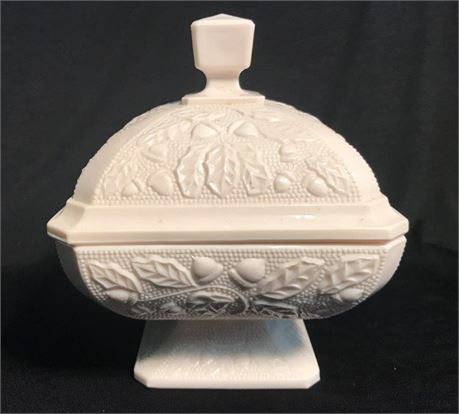 Pink Milk Glass Dish