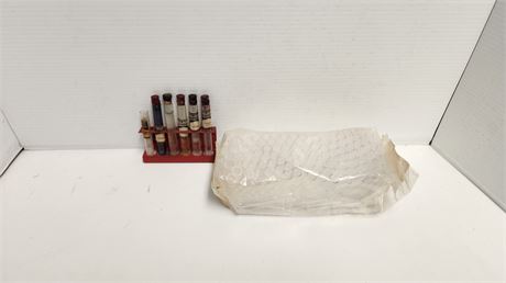 Vintage Test Tubes & Holder & Extra Tubes