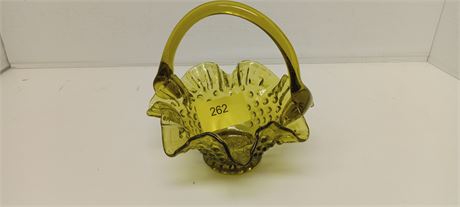 Green hobnail basket