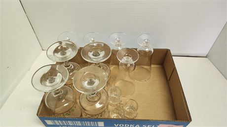 Lot Of Holiday Stemware & Clear Stemware