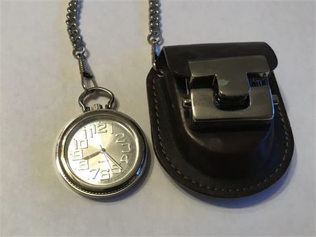 Quartz Pocket Watch with Protective Case