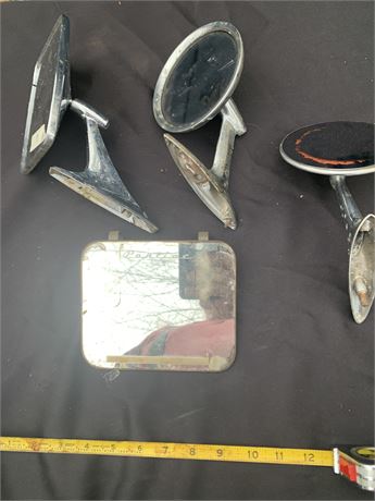 Vintage Automotive Side Mirrors Lot And Pontiac Visor Mirror