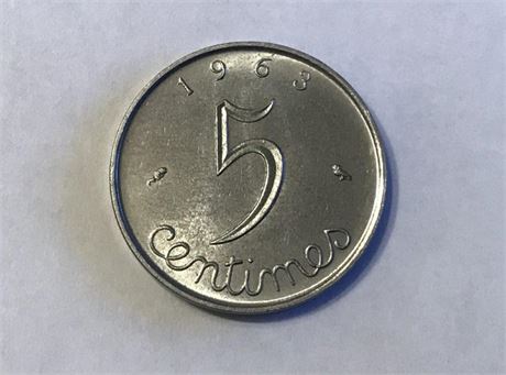 1963 France 5 Centimes