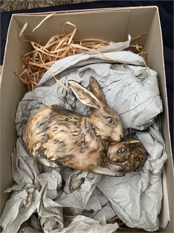 Vintage Goebel Mother's Series Figurines Rabbit And Baby 34-307 1975