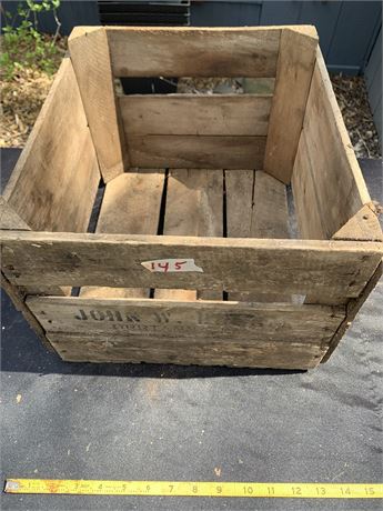 Vintage Wooden Crate Wood Box Stamped John W.