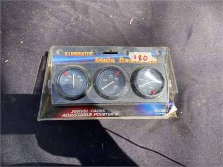 Illuminated Triple Gauge Automotive Kit