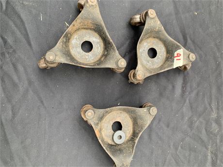 Set Of Three Heavy Cast Iron 3 Wheel Dollies By Kramer Brother Foundry