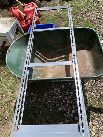Complete Metal Shelf Storage Unit With 4 Wooden Shelves