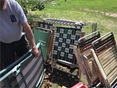 Folding Lawn Chairs And Small Table Outdoor Furniture Lot