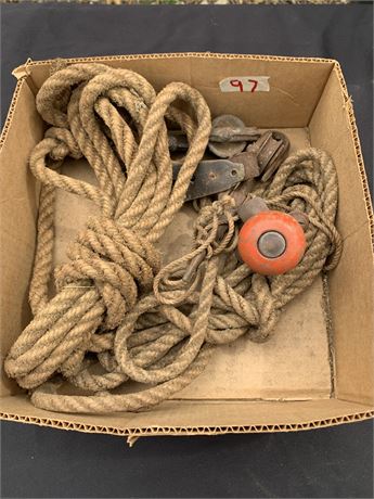 Vintage Rope And Pulleys Lot