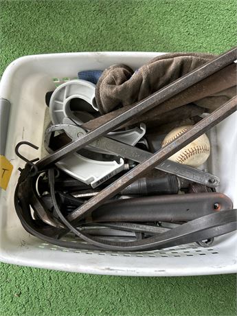 box, miscellaneous tools, and hardware