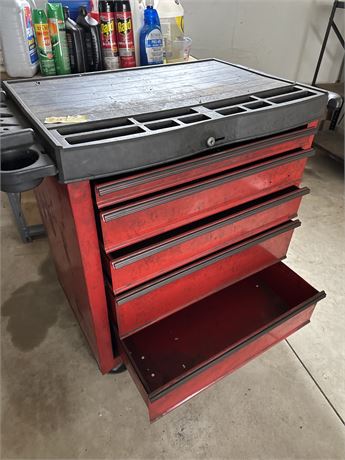 five drawer tool cart