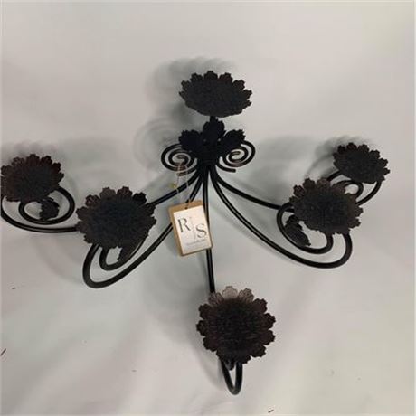 Bronze Color 6 Candle Metal Candleholder By Partylite With 6 Round Red Candles