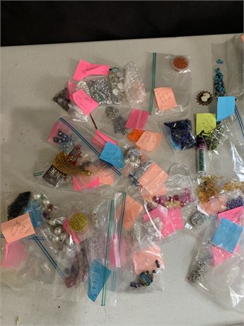 Craft Bead Lot Of Various Sizes Styles Shapes Colors And Quantiles