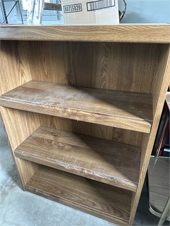 four shelf wooden bookshelf