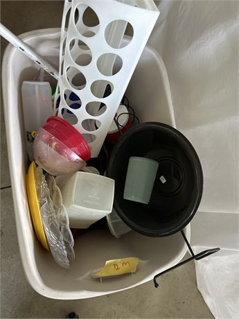 basket of miscellaneous housewares we