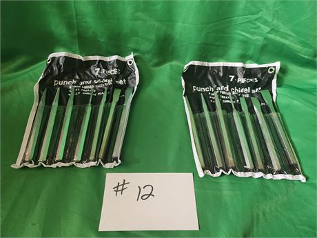 2 new 7 piece punch and chisel sets
