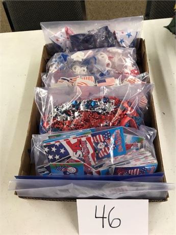 Flat of Misc. 4th of July Supplies