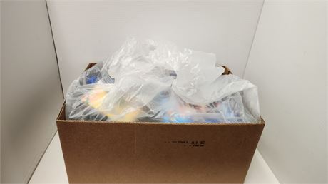 Box Of Various Building Blocks.