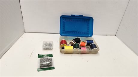 Lot Of Thread & Miscellaneous Sewing Items