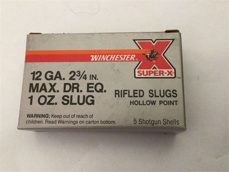 Winchester 12 gauge slugs 5 rounds