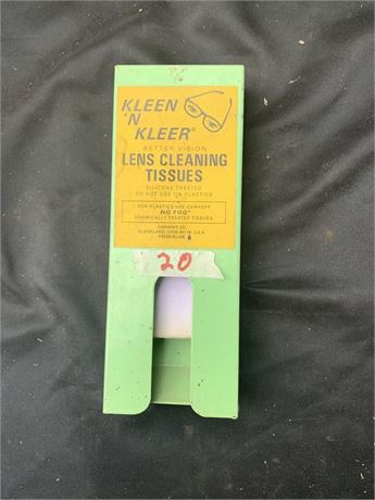 Vintage Kleen N Kleer Lens Cleaning Tissues Dispenser Box