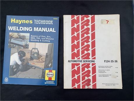 Vintage Welding and Service Manual Automotive Servicing Book Lot of 2