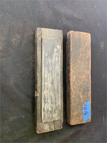 Vintage Sharpening Stone In Wood Case Box
