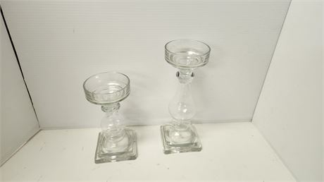 2 Lead Crystal Candlesticks. Heavy & Very Pretty