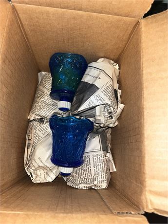 Blue Glass Candles