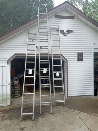 Aluminum Extension ladder 1 on left