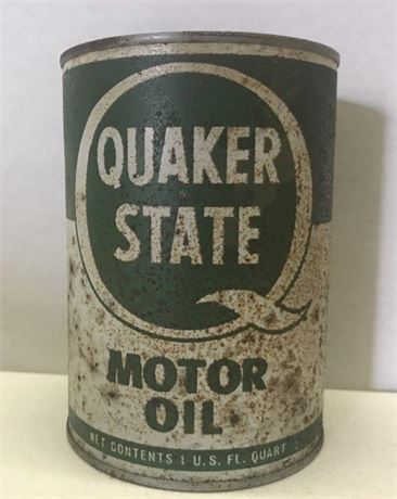Metal Quaker State Motor Oil Can