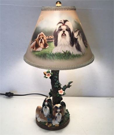 Limited Edition Spirited Shih Tzus Accent Lamp