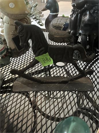 Metal Rocking Horse Decor