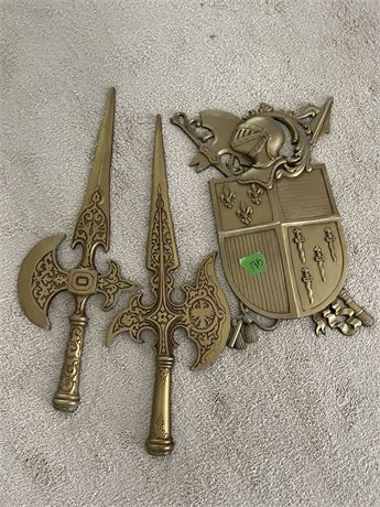 Vintage Knight and Sword and Ax, Metal