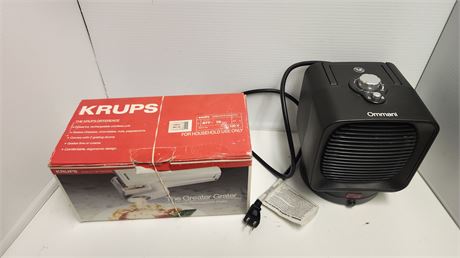 Krups Grater & Small Heater. NOT TESTED