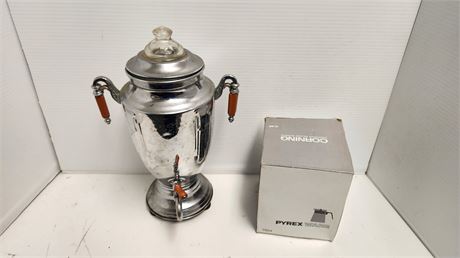 Vintage Foreman Bros. Coffee Maker & Pyrex Coffee Pot
