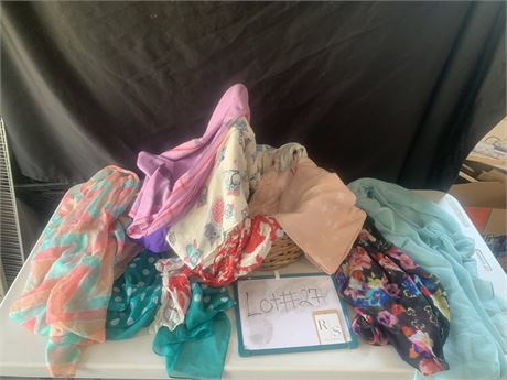 Spring Scarves Lot Owls Plaid Polka Dots Stars Floral In Pinks And Blues