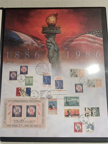 Fleetwood First Day Issue Lady Liberty Centennial Stamp Collectible From 1986